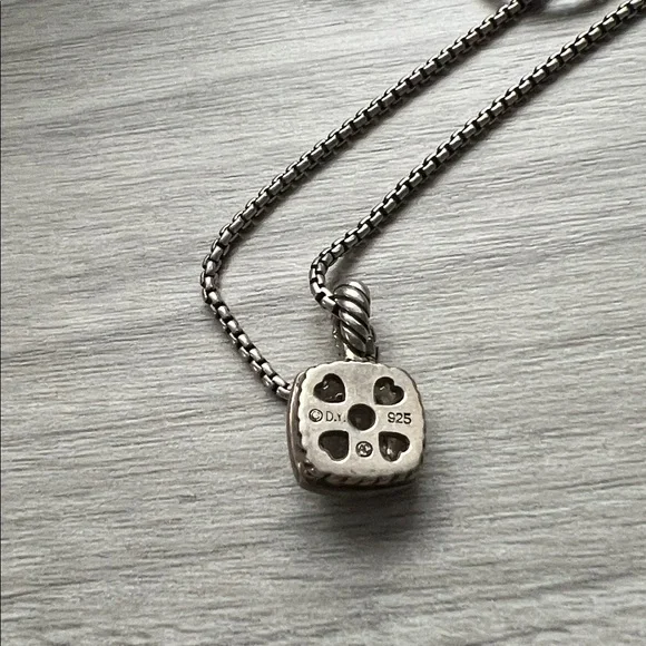 Authentic David Yurman Albion pendant necklace morganite and diamonds - Picture 5 of 9